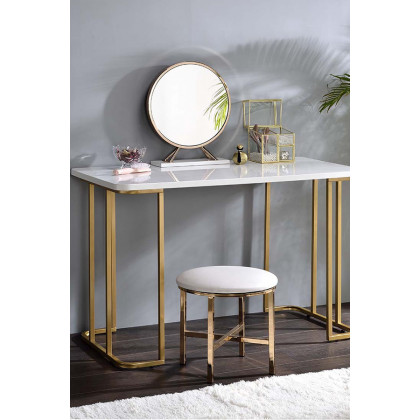 ACME - Estie Vanity Desk (Same 93102) in White/Gold