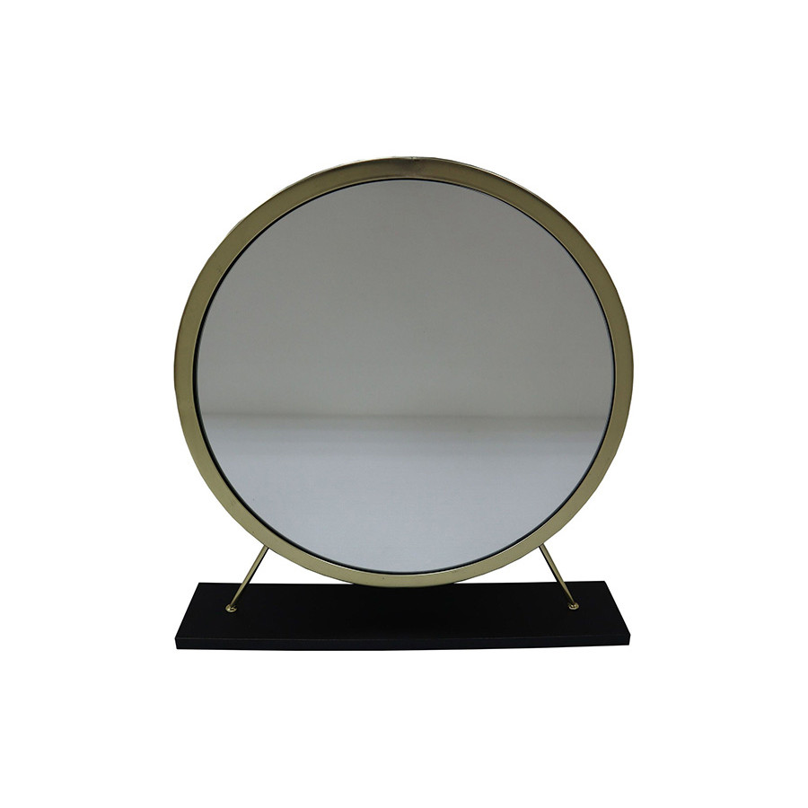 ACME Adao Vanity Mirror and Stool - Black and Brass Finish
