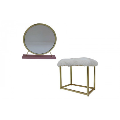 ACME - Adao Vanity Mirror and Stool (qb13394453)