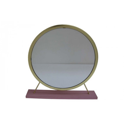 ACME Adao Vanity Mirror and Stool - Pink and Gold Finish