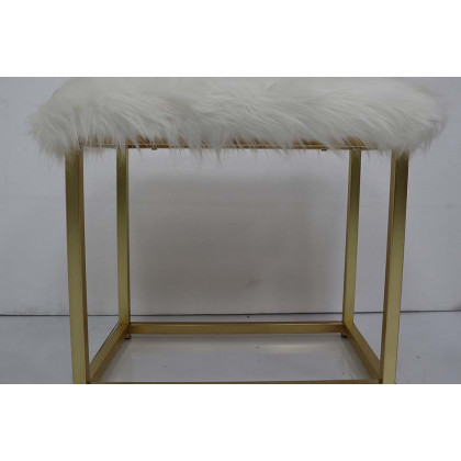 ACME Adao Vanity Mirror and Stool - Pink and Gold Finish