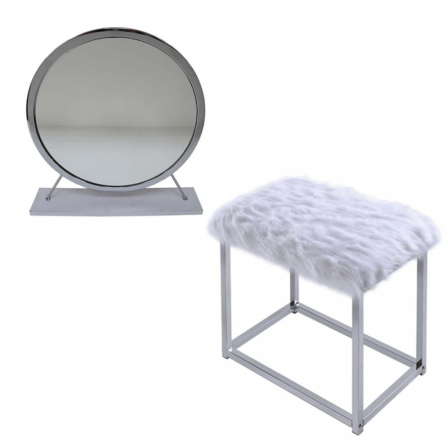 ACME - Adao Vanity Mirror and Stool (qb13394453)