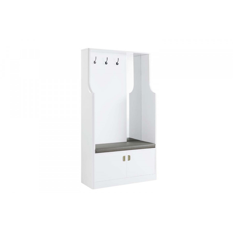 ACME - Buck II Hall Tree in White High Gloss
