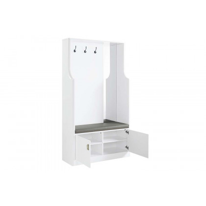 ACME - Buck II Hall Tree in White High Gloss