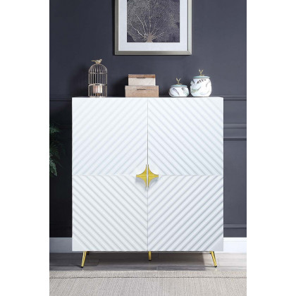 ACME Gaines Accent Cabinet - White High Gloss Finish