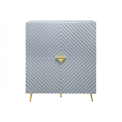 ACME Gaines Accent Cabinet - Gray High Gloss Finish