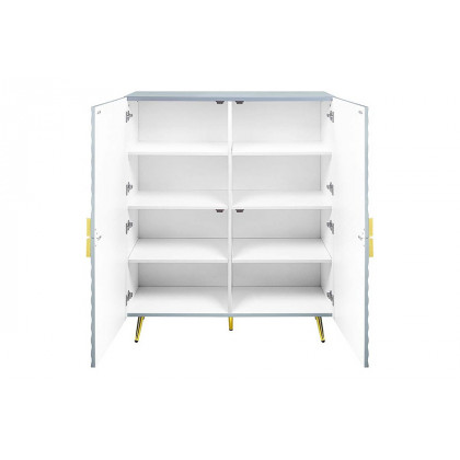 ACME Gaines Accent Cabinet - Gray High Gloss Finish