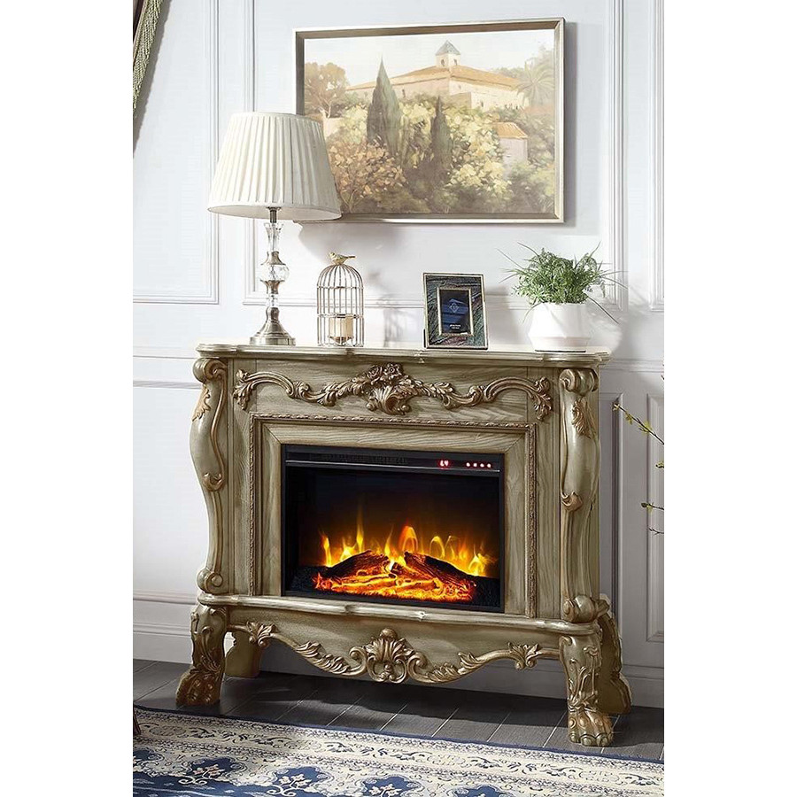 ACME Dresden Fireplace - Gold Patina Finish