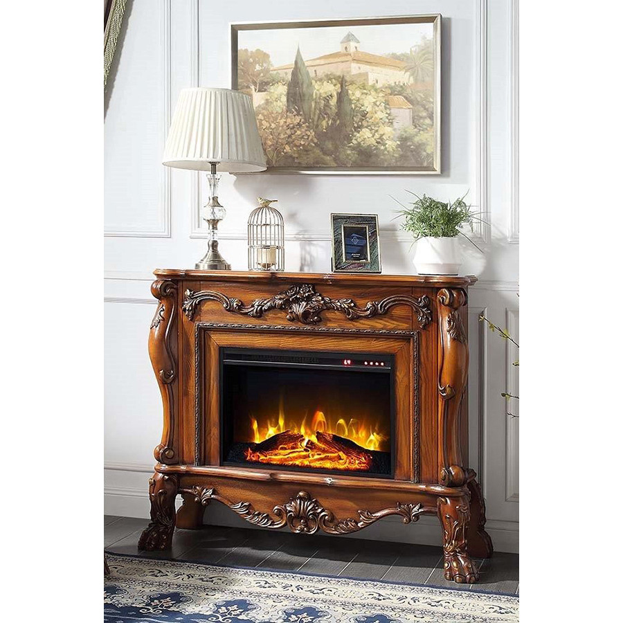 ACME Dresden Fireplace - Cherry Oak Finish