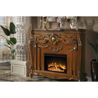 ACME Picardy Fireplace - Honey Oak Finish