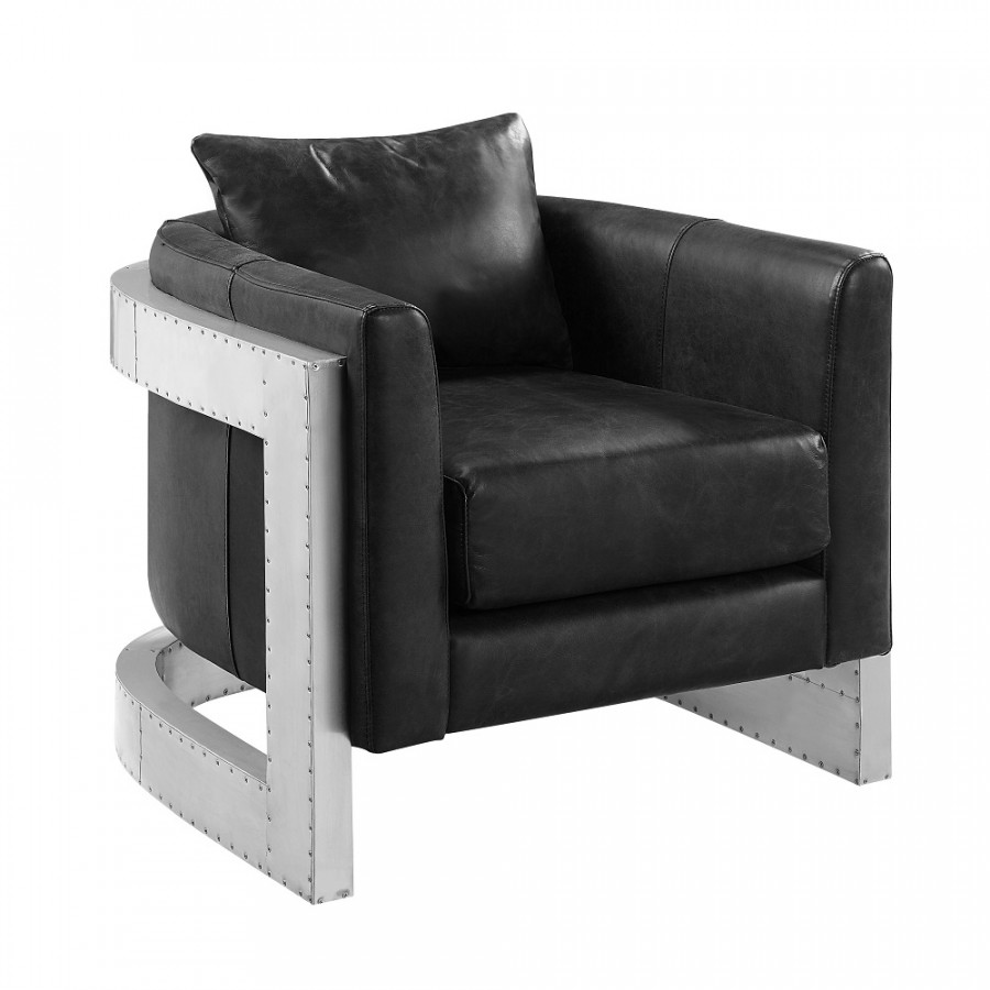 ACME Betla Accent Chair - Black/Aluminum