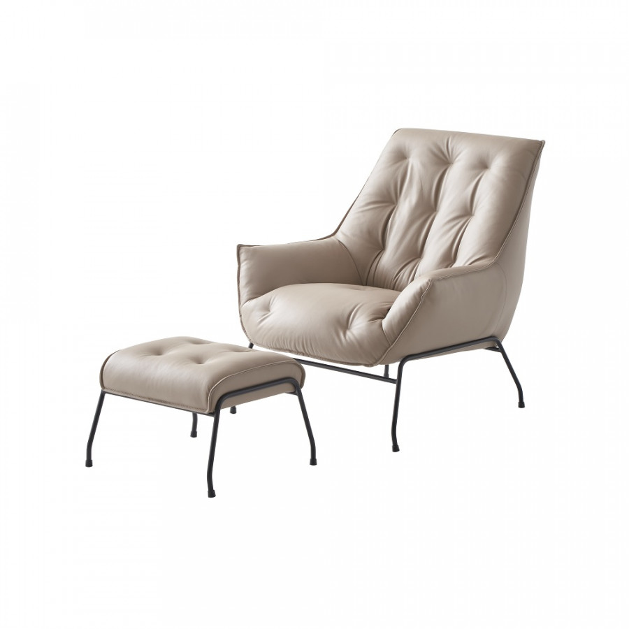 ACME Zusa Accent Chair & Ottoman - Khaki