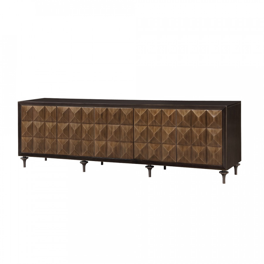 ACME - Diya Console Cabinet in Forged Bronze/Espresso