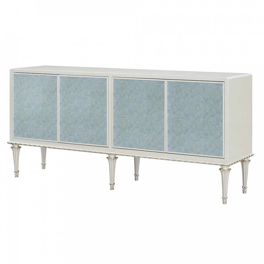 ACME - Ansaldo Console Cabinet in Pearl White/Silver Shimmer