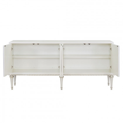 ACME - Ansaldo Console Cabinet in Pearl White/Silver Shimmer