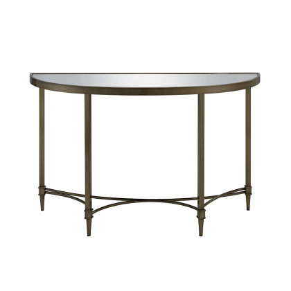 ACME - Aditya Console Table with Mirror in Mirrored/Antique Brass