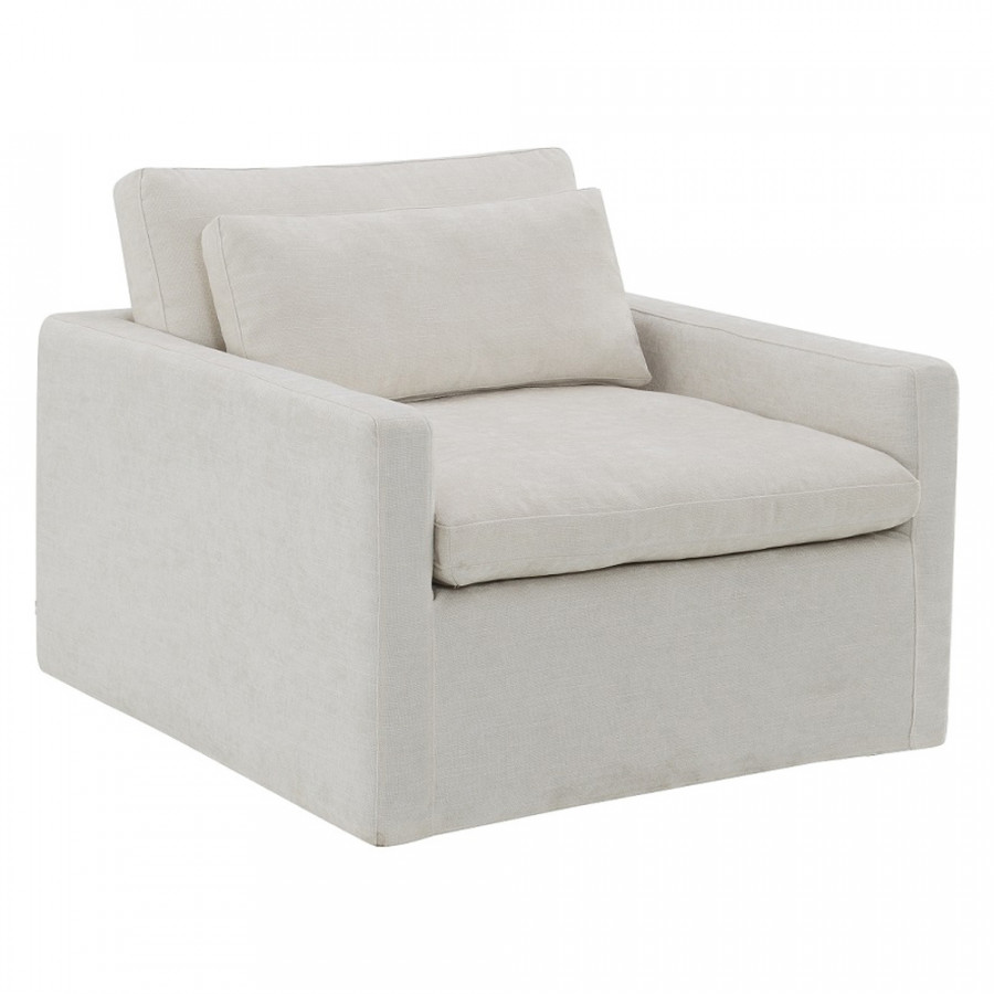 ACME Frederick Swivel Chair with Pillow - Ivory