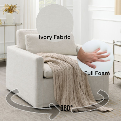 ACME Frederick Swivel Chair with Pillow - Ivory