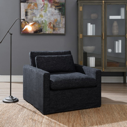 ACME Frederick Swivel Chair with Pillow - Dark Gray