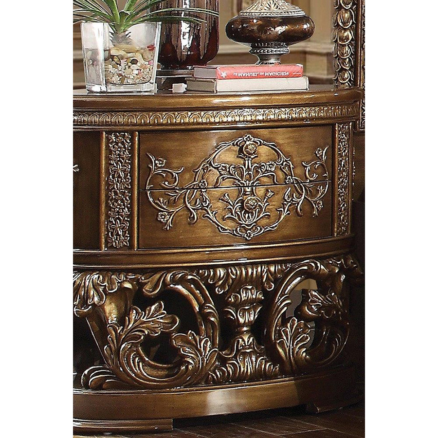 ACME - Constantine Nightstand in Brown/Gold