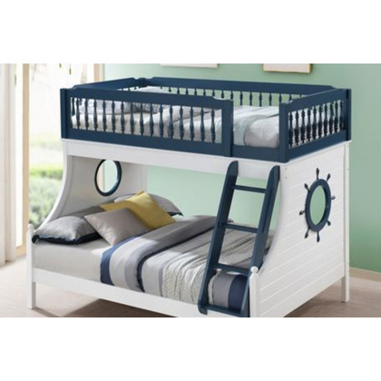 ACME Farah Twin Over Full Bunk Bed - Navy Blue and White Finish