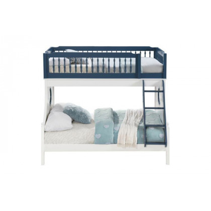 ACME Farah Twin Over Full Bunk Bed - Navy Blue and White Finish