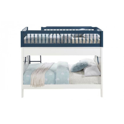ACME Farah Twin Over Full Bunk Bed - Navy Blue and White Finish