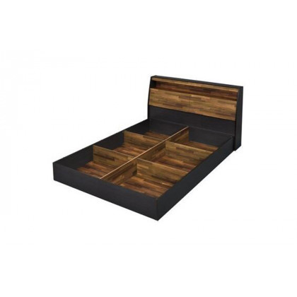 ACME - Eos Queen Bed with Storage in Walnut/Black