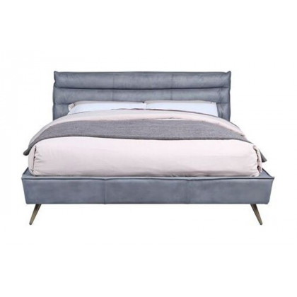 ACME Doris Bed - Gray Top Grain Leather, Queen Size