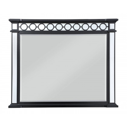 ACME - Varian II Mirror in Mirrored/Black/Sliver