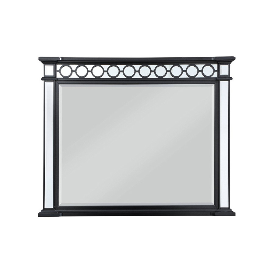 ACME - Varian II Mirror in Mirrored/Black/Sliver