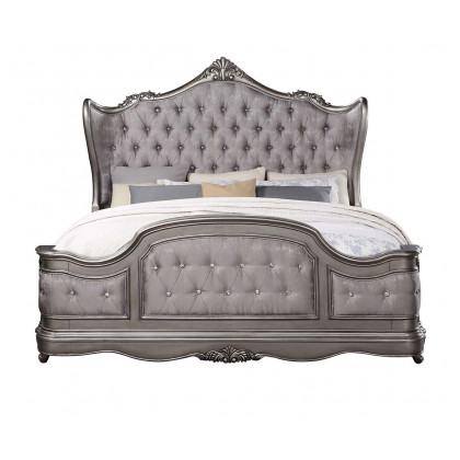 ACME Ariadne CK Bed - Velvet/Antique Platinum
