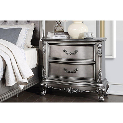 ACME - Ariadne Nightstand in Antique Platinum