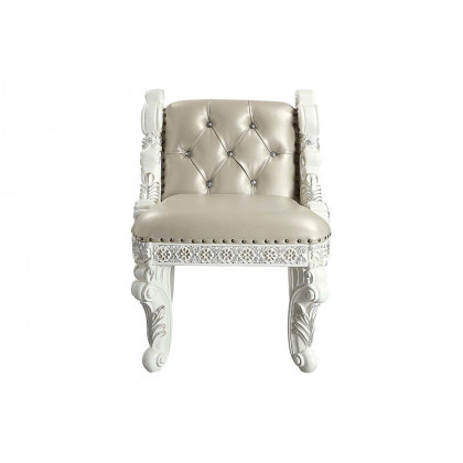 ACME - Vanaheim Vanity Stool in Beige/Antique White
