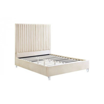 ACME Edzia Eastern King Bed - Beige Velvet