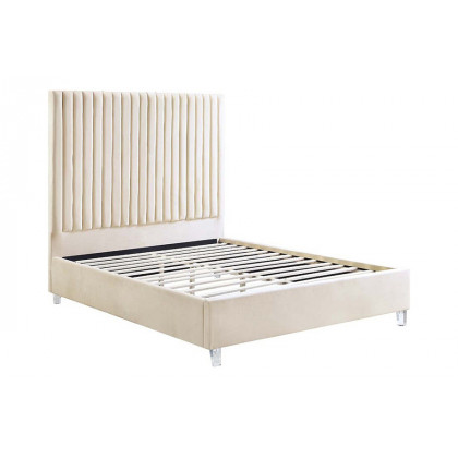 ACME Edzia Queen Bed - Beige Velvet