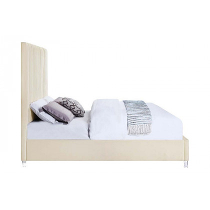 ACME Edzia Queen Bed - Beige Velvet