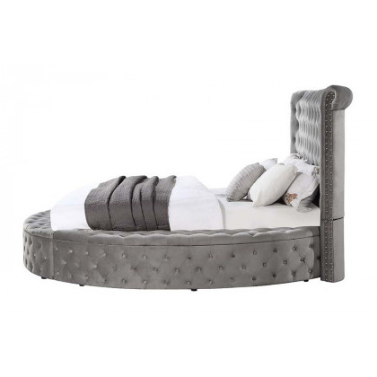 ACME Gaiva Queen Bed with Storage - Gray Velvet