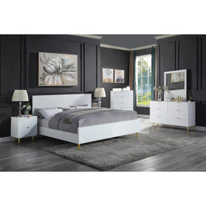ACME Gaines Nightstand - White High Gloss Finish