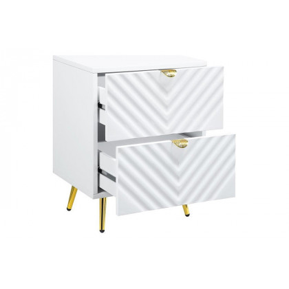 ACME Gaines Nightstand - White High Gloss Finish