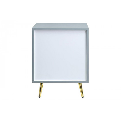 ACME Gaines Nightstand - Gray High Gloss Finish