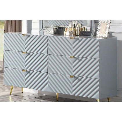 ACME Gaines Dresser - Gray High Gloss Finish