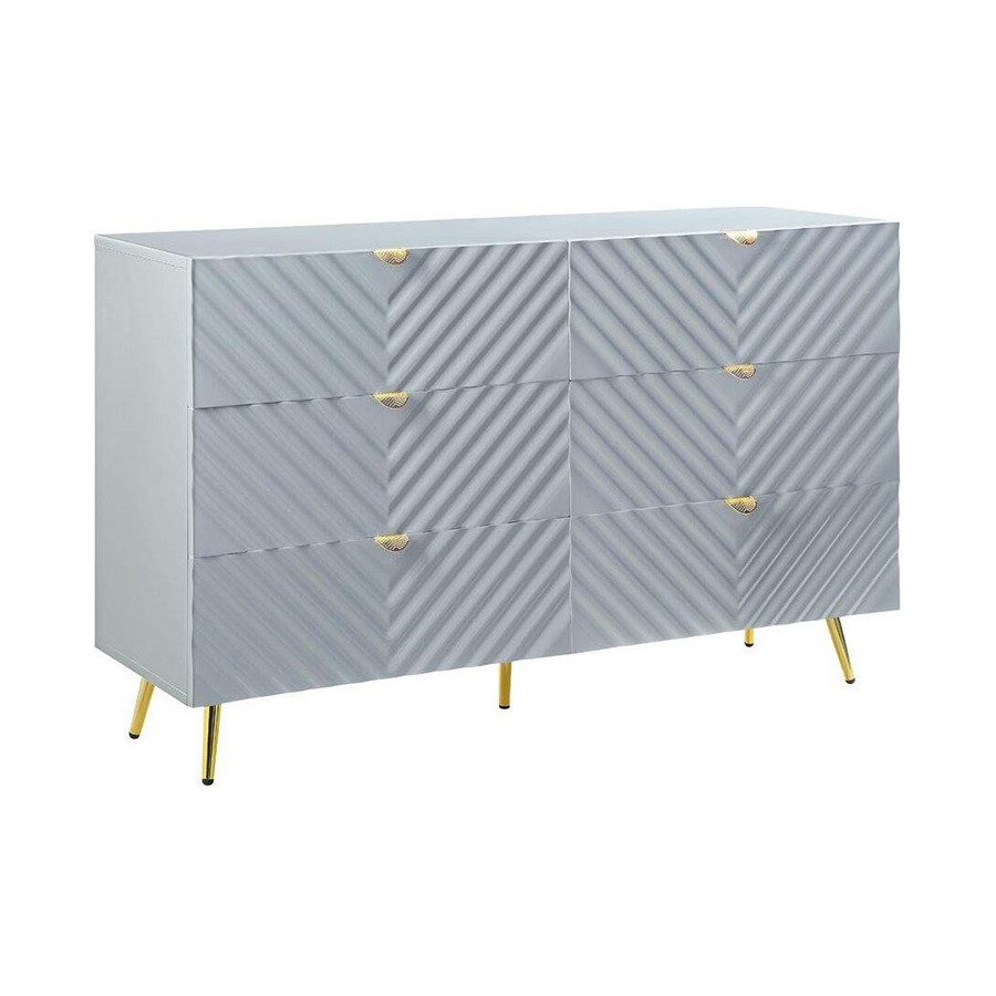 ACME Gaines Dresser - Gray High Gloss Finish