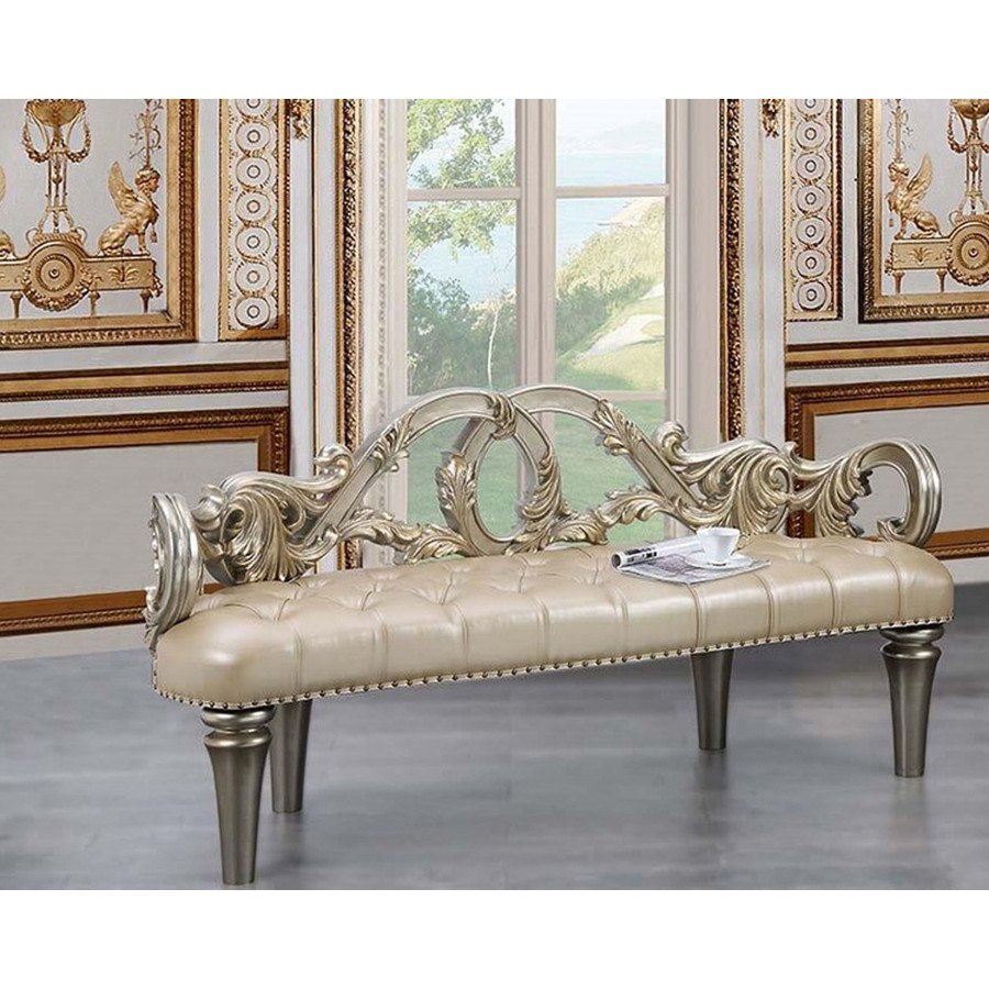 ACME - Danae Bench in Champagne/Gold