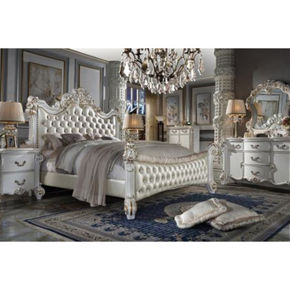 ACME Vendom Bed - Antique Pearl Finish, Eastern King Size