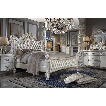 ACME Vendom Bed - Antique Pearl Finish, Queen Size