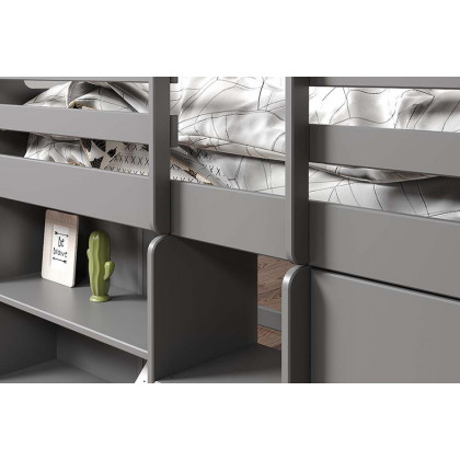 ACME - Fabiana Twin Loft Bed with Storage in Gray