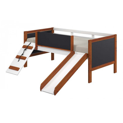 ACME - Aurea Twin Loft Bed with Slide in Cherry Oak/White