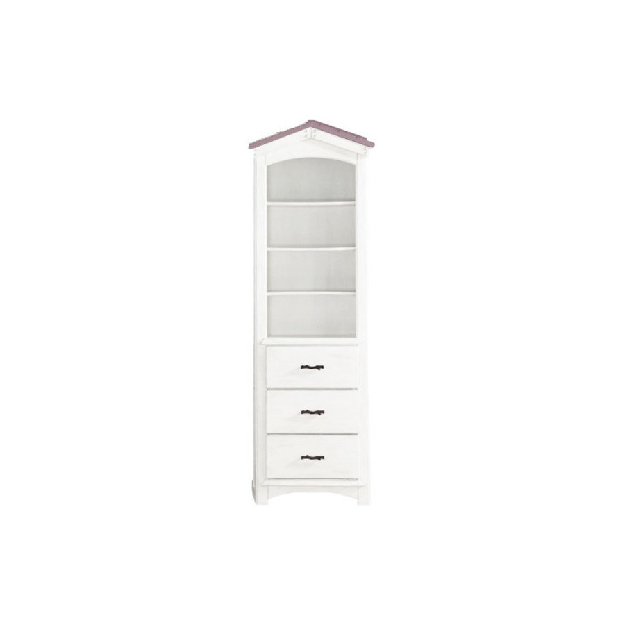 ACME Tree House Bookcase Cabinet - Pink and White Finish