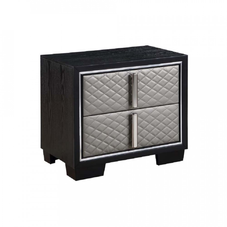 ACME - Nicola Nightstand in Silver/Black